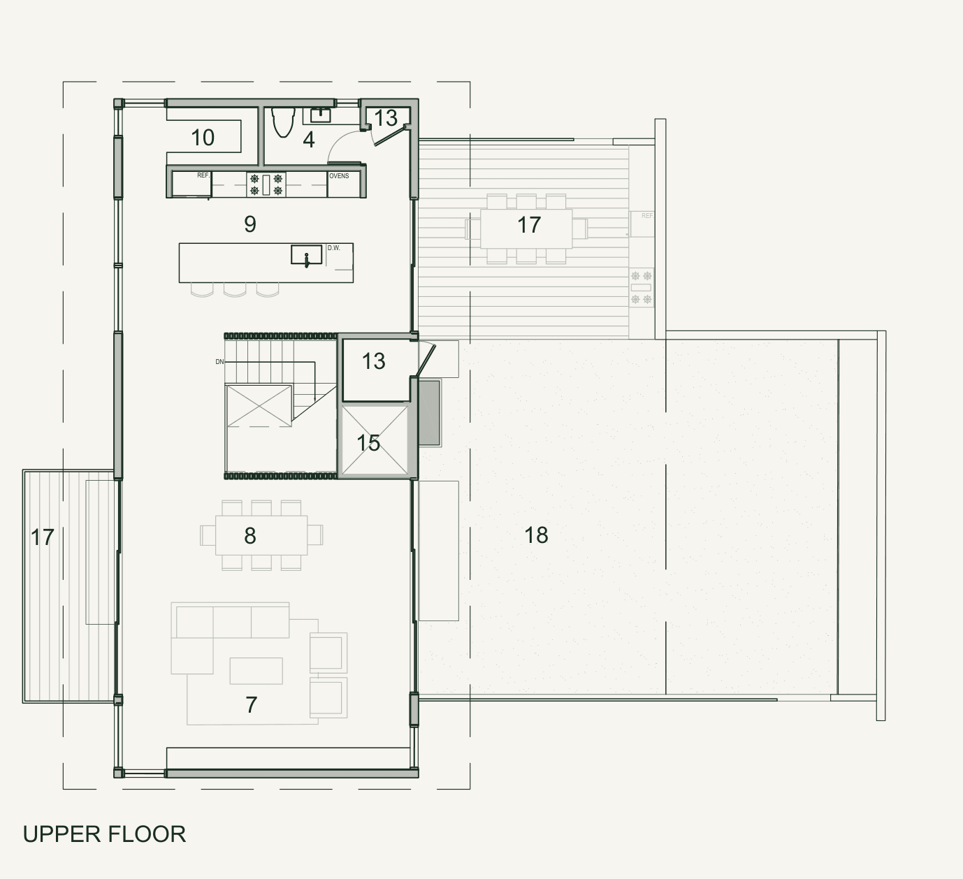 Upper floor plan of 0 Le Roy Ave