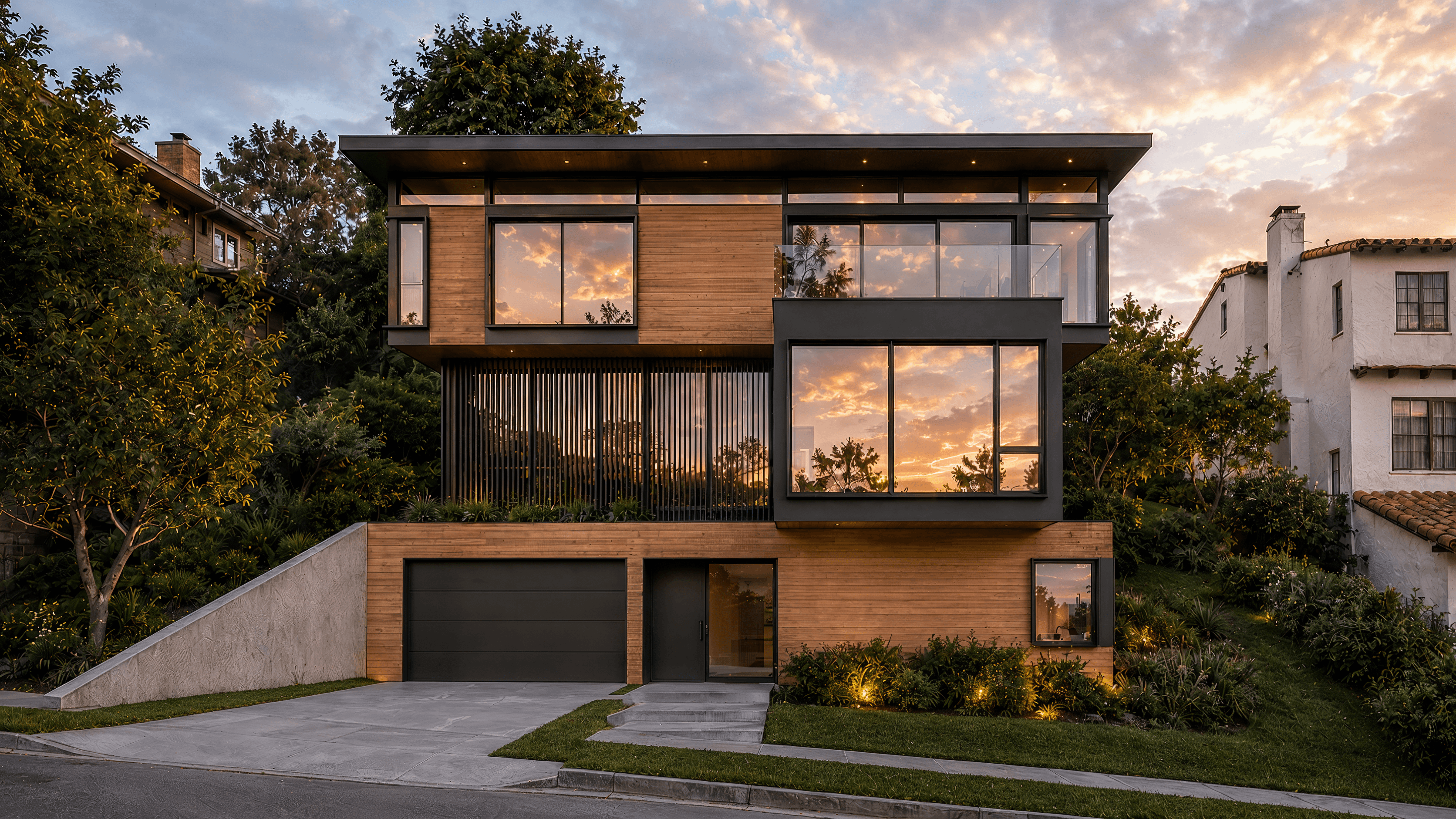 A Bianchi home at dusk
