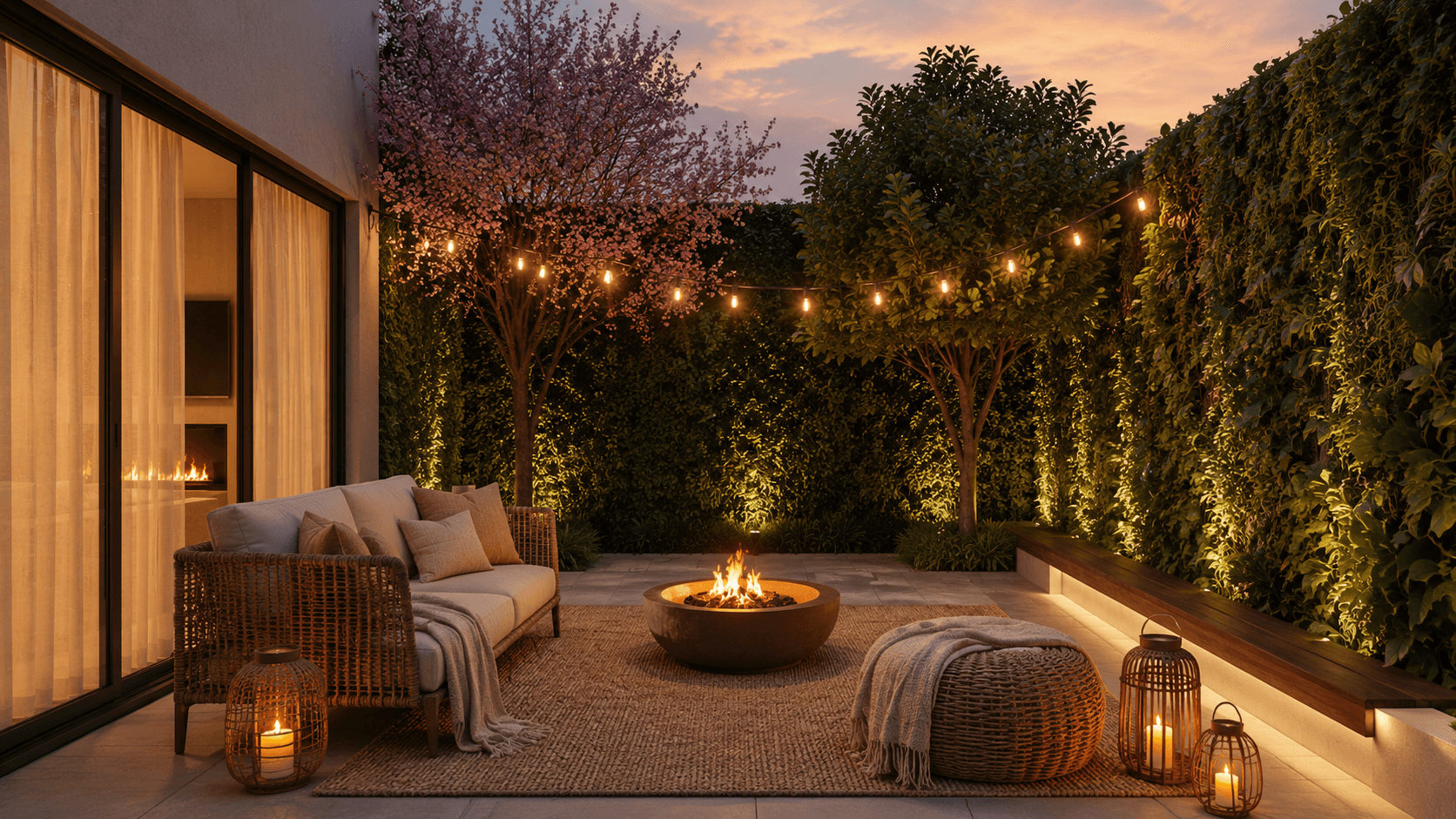 Private patio with outdoor seating